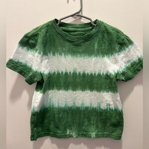 J. Crew Green and White Tie-Dye Kids Tee